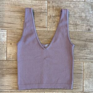 Dynamic Women's Ribbed V-Neck Tank Top - Purple Style # 357